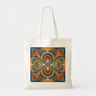 Bolsa Tote Arte Fractal Vibrante