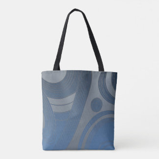 Bolsa Tote Arte Geométrica Abstrata Azul Minimalista Moderna