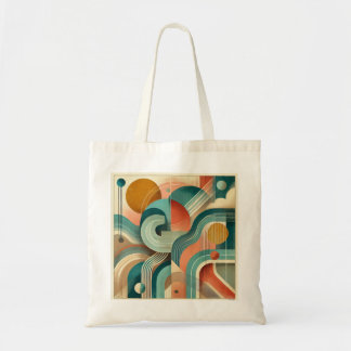 Bolsa Tote Arte Geométrica Abstrata Vibrante: Design Moderno