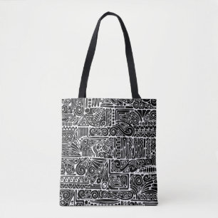 Bolsa Tote Arte Geométrica Preta E Branca 2