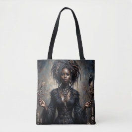 Bolsa Tote Arte Gótica de Mulher Negra Testemunha