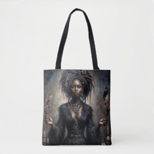 Bolsa Tote Arte Gótica de Mulher Negra Testemunha
