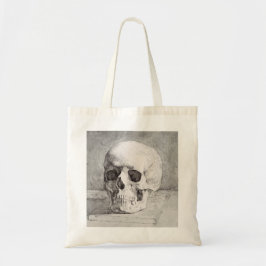 Bolsa Tote Arte Gráfica de Caveira: Design de Tinta Minimalis
