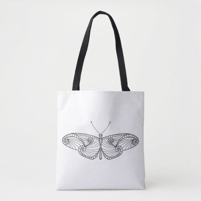 Bolsa Tote Arte inspirada 2 da borboleta (Frente)