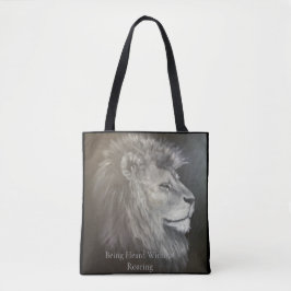 Bolsa Tote Arte Inspiradora Leão que Ruge Sem Ser Ouvido
