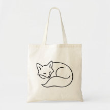 Arte Linear de Raposa Adormecida – Animal Minimali