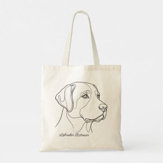 Bolsa Tote Arte Linear Minimalista Monocromática de Labrador