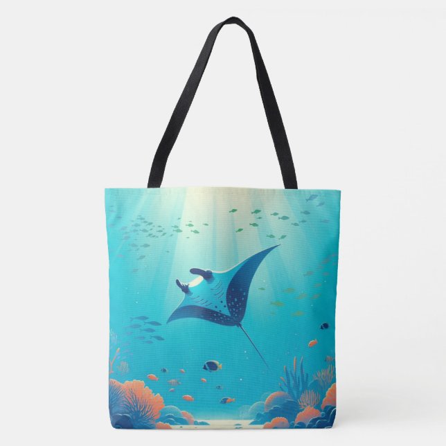 Bolsa Tote Arte litoral de raios clássicos (Frente)