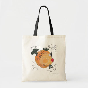 Bolsa Tote Arte lunática e adorável dos peixes alaranjada e