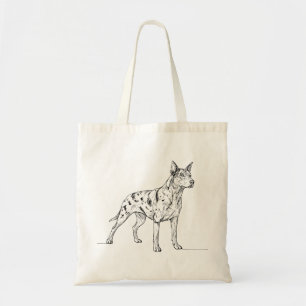Bolsa Tote Arte minimalista moderna de cachorro em desenho de