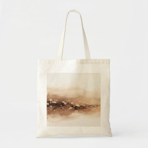 Bolsa Tote Arte Moderna em Terracota Impasto Abstrata