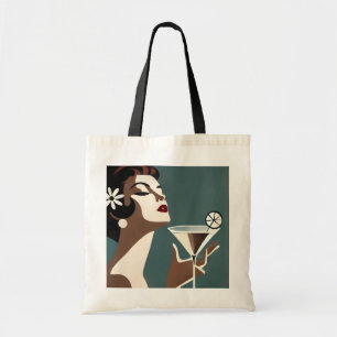 Bolsa Tote Arte Moderno de Meados do Século A DIva do Martini