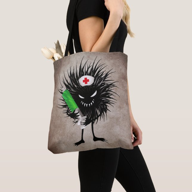 Bolsa Tote Arte Monstro da Enfermeira de mau - Cartoon Gótico (Close Up)