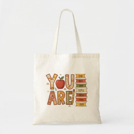 Bolsa Tote Arte Motivacional Boho Arco-Íris Elementar Você É