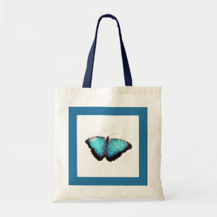 Bolsa Tote Arte natural da borboleta azul, ilustração fotográ