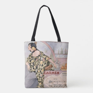 Bolsa Tote Arte Nova Impressão Carmen Habanera – Ópera Vintag