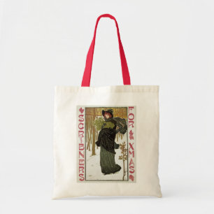 Bolsa Tote Arte Novo de Natal Vintage Capa da Scribners 1895