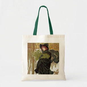 Bolsa Tote Arte Novo de Natal Vintage Capa da Scribners 1895