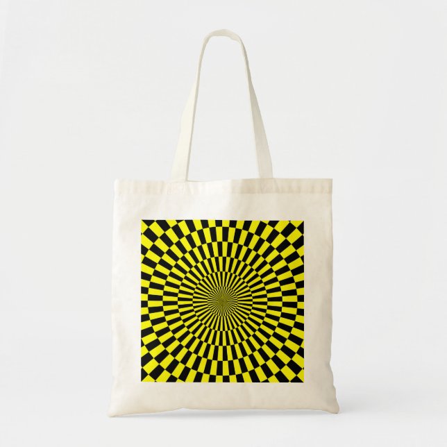 Bolsa Tote Arte Op - Amarelo e preto (Frente)