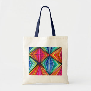 Bolsa Tote Arte Óptica Geométrica do Arco-Íris