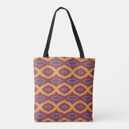 Bolsa Tote Arte Padrão de Lattice de Onda da Paleta de Cores