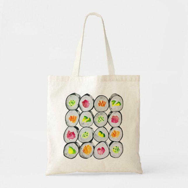 Bolsa Tote Arte para ilustração de sushi (Frente)