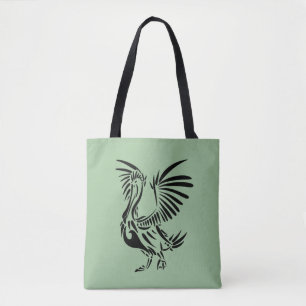 Bolsa Tote Arte Pelicana Tribal sobre Verde