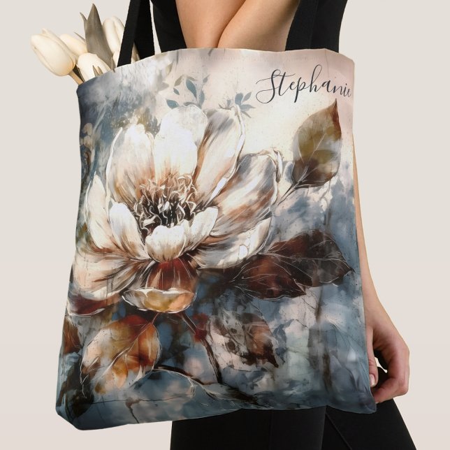 Bolsa Tote Arte Personalizada de Peônia em Aquarela (Criador carregado)