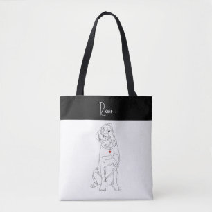 Bolsa Tote Arte Personalizada do Rottweiler e Nome