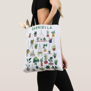 Bolsa Tote Arte Personalizada para a Ilustração da Planta Boh