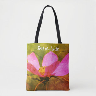 Bolsa Tote Arte Personalizado de Flor de Cosmos Rosa Única