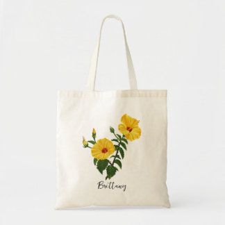 Bolsa Tote Arte personalizado do hibisco amarelo havaiano