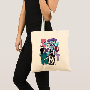 Bolsa Tote Arte pixel e monstro azul