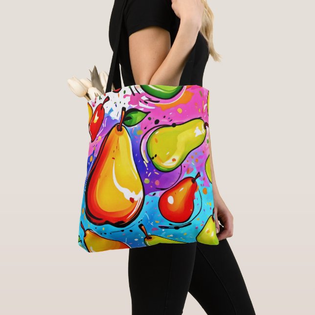 Bolsa Tote Arte Pop de Peras (Close Up)