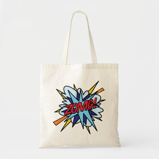 Bolsa Tote Arte Pop de Quadrinhos Retrô Divertida à Beça (Frente)