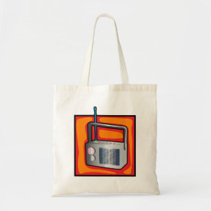 Bolsa Tote Arte Pop Retro dos Anos 80 Rádio Vibrante Vintage
