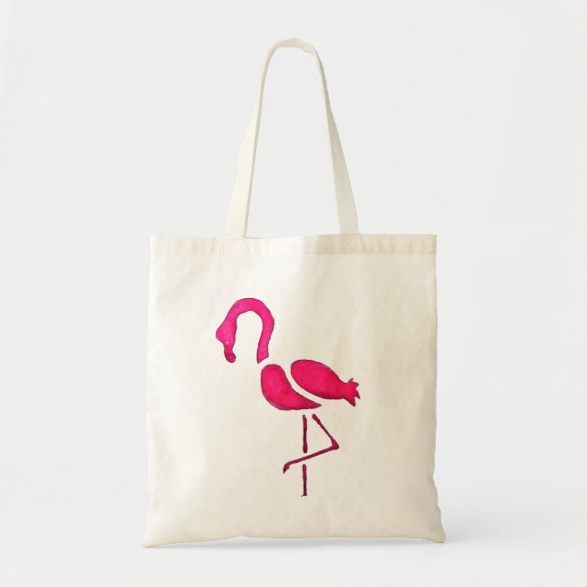 Bolsa Tote Arte-pop única rosa flamingo (Frente)
