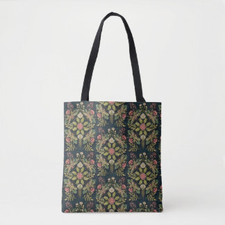 Bolsa Tote arte popular com fundo preto country