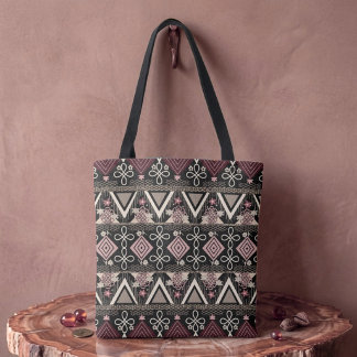 Bolsa Tote Arte Popular da Meia-Noite Rosa