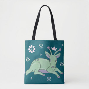 Bolsa Tote Arte Popular de Veado Alienígena   Corço Verde Cap