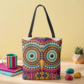 Bolsa Tote Arte Popular Olhos de Coruja