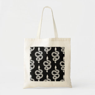 Bolsa Tote Arte Popular Texturizado Grungy Witchy Cobra branc