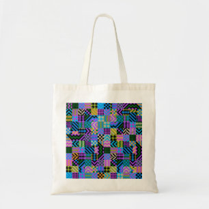 Bolsa Tote Arte popular tribal - Azul