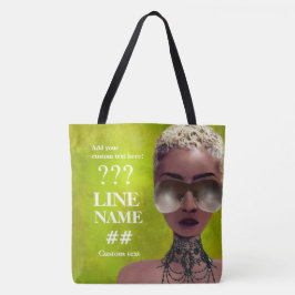 Bolsa Tote Arte preta do círculo estudantil feminino verde
