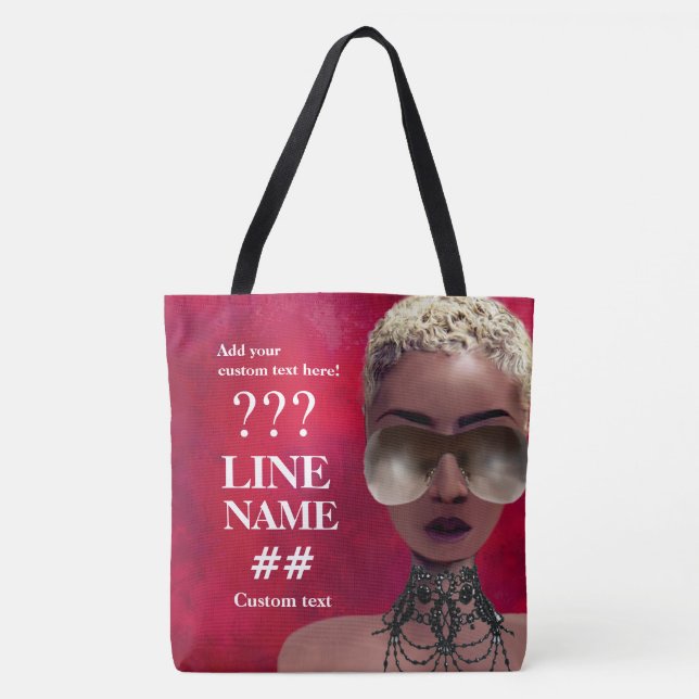 Bolsa Tote Arte preta do círculo estudantil feminino vermelho (Frente)
