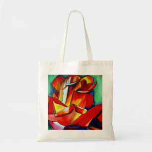 Bolsa Tote Arte rosa de aquarela vermelha