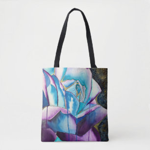 Bolsa Tote Arte rosa de cor gótica púrpura azul