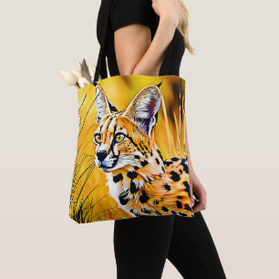 Bolsa Tote Arte Serval Africana
