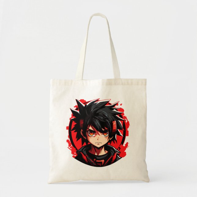 Bolsa Tote Arte Supernatural: Menino Anime (Frente)