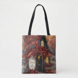 Bolsa Tote Arte Típica de Rosas de Algodão de Outono Gótico